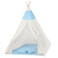 Springos Teepee indián sátor gyerekeknek csillagok - kék
