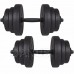 SPRINGOS Egykezes súlyzók tárcsákkal, fekete - 30kg
