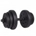 SPRINGOS Egykezes súlyzók tárcsákkal, fekete - 30kg