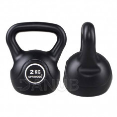 SPRINGOS Kettlebell fekete  - 2kg