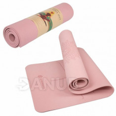 SPRINGOS Premium Yoga tornaszőnyeg - rózsaszín - 183cm