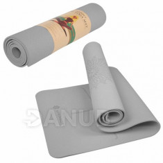 SPRINGOS Premium Yoga tornaszőnyeg - szürke - 183cm