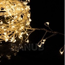 Karácsonyi CLUSTER LED világító mikrolánc kültéri + programozó  - 300LED - 3M Meleg Fehér