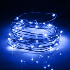 Karácsonyi LED világító mikrolánc elemekre - 50LED - 4,9M Kék