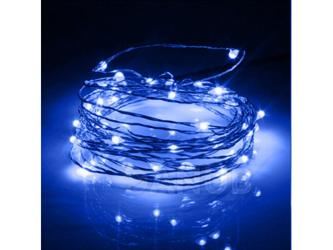 Karácsonyi LED világító mikrolánc + programozó - 200LED - 20M Kék
