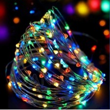 Karácsonyi LED világító mikrolánc elemekre - 50LED - 4,9M Multicolour