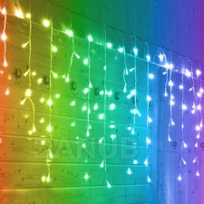 Karácsonyi kültéri LED fényfüggöny - programok - időzítő – 300 LED – 10 M színes