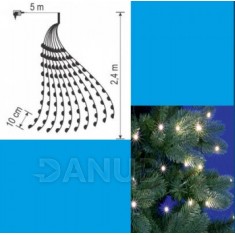 Karácsonyi LED fényfüzér köteg időzítővel - 10 szál 25 darabból álló LED - 2,4m - hideg fehér