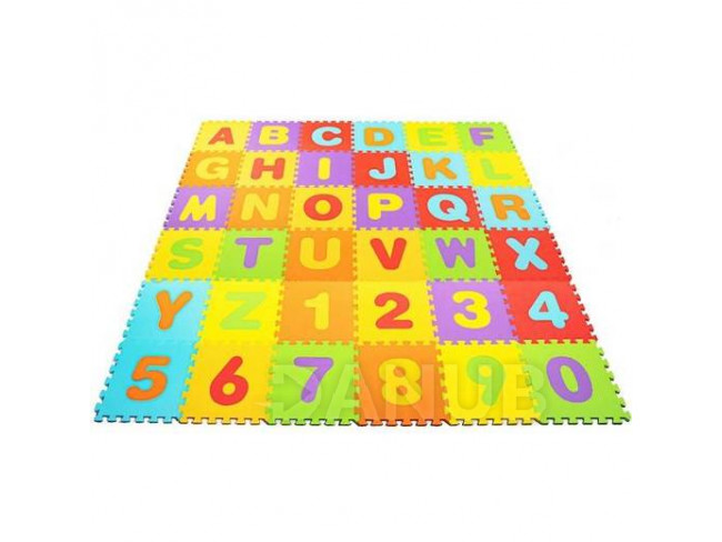 SPRINGOS Hab puzzle kirakó, ábécé számokkal – 172 x 172 cm - színes