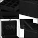Springos Háromemeletes ékszeres doboz - fekete