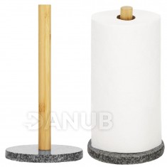 Springos papírtörlő állvány- bambusz + gránit