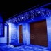 Karácsonyi kültéri LED fényfüggöny - programok - időzítő – 300 LED – 10 M kék