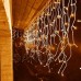 Karácsonyi LED fényfüggöny kültéri - programok + távirányító - 1500LED - 60M Meleg fehér