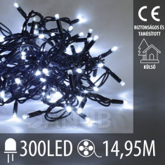 Karácsonyi kültéri LED fényfüzér – 300LED – 14,95m Hideg fehér