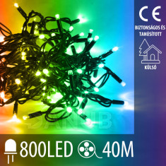Karácsonyi kültéri led fényfüzér – 800led – 40m multicolour