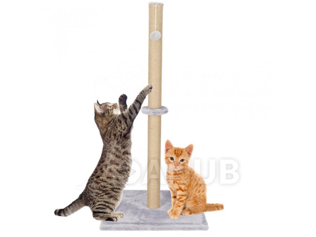 Springos Szizál macskakaparó játékkal - világosszürke - 103,5 cm