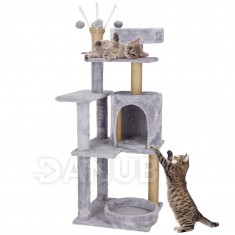 Springos Szizál macskakaparófa játékkal - 5 szint - 127 cm - sötétszürke