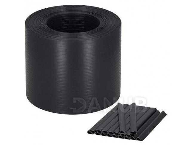 Árnyékoló kerítés szalagok és kapcsok (20db) - PVC - 35m x 19cm - 450 g/m2 - antracit
