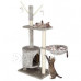 Springos Szizál macskakaparófa játékokkal - 4 szint - 87 cm - sötétszürke