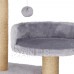 Springos Szizál macskakaparófa játékokkal - 7 szint - 129 cm - sötétszürke