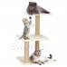 Springos Szizál macskakaparófa játékkal - 3 szint - 65 cm - bézs 