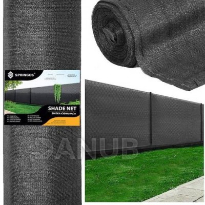 SPRINGOS Árnyékoló háló - 95% árnyékolás - 1,5x25m - 185g/m2 - antracit