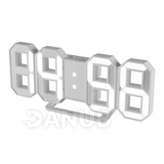 Home LTC 04 digitális, 3D LED ébresztőóra, 80 mm magas fehér kijelző, kitűnően leolvasható, háromféle fényerősség,