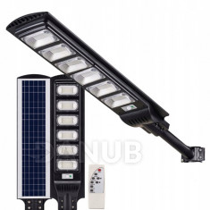 Napelemes utcai LED lámpa 1800W - 6500K - tartókonzollal és távirányítóval - fekete