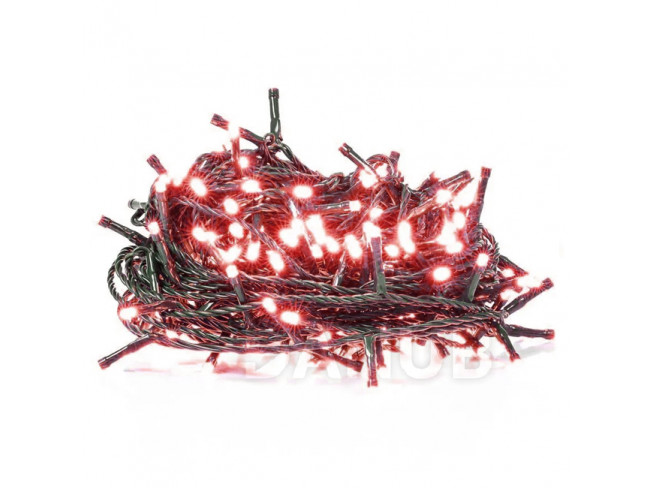 Karácsonyi LED fénylánc kültéri csatlakoztatáshoz időzítővel - 100LED - 9,90M Piros