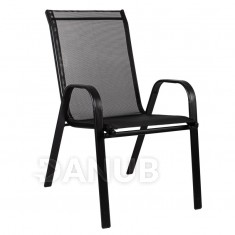 SPRINGOS Kerti szék fém - fekete