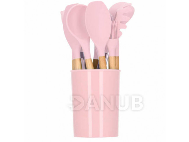 Konyhai eszközök - készlet - 12 db – rózsaszín