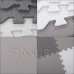 SPRINGOS Hab puzzle négyzetek - 95,5x95,5x1cm - szürke, grafit, fehér