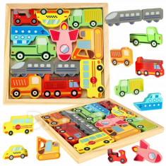 Oktató fa puzzle - járművek