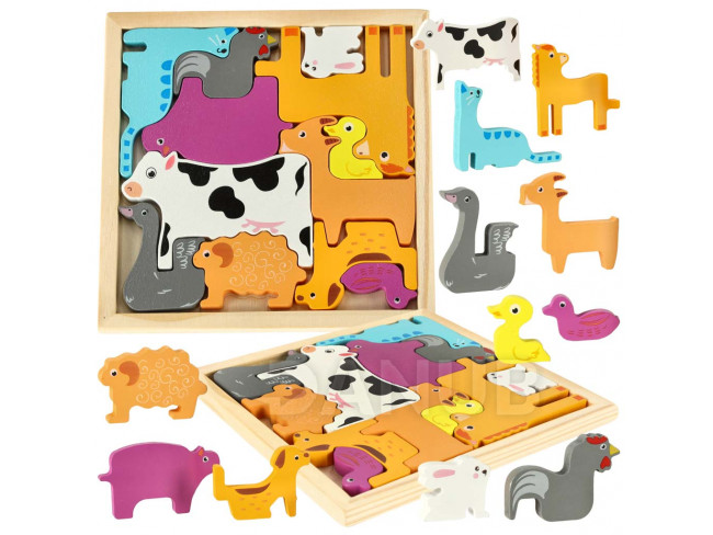 Oktató fa puzzle - állatok