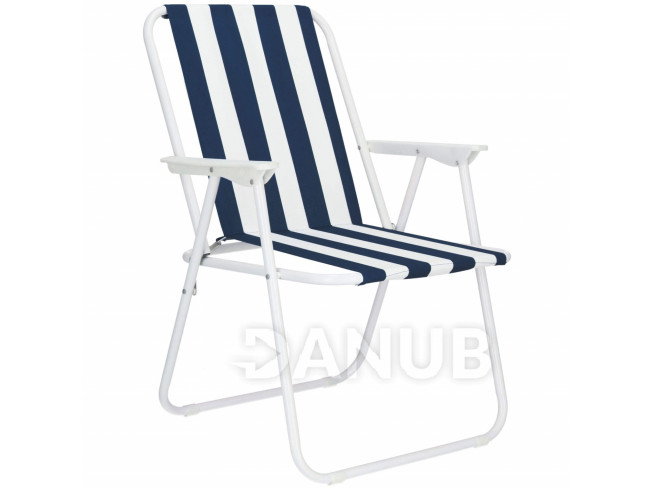 Springos Összecsukható szék - fehér és kék csíkokkal