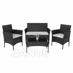 Springos Kerti bútor szett ALABAMA + asztal - fekete