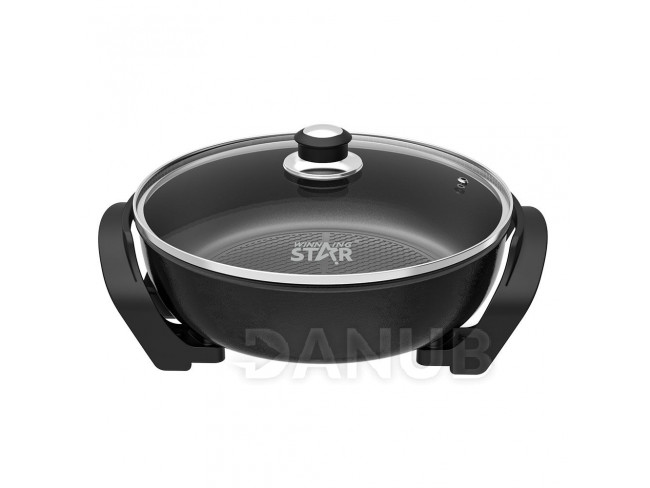 WinningStar - Tapadásmentes asztali serpenyő - 1500 W - fekete