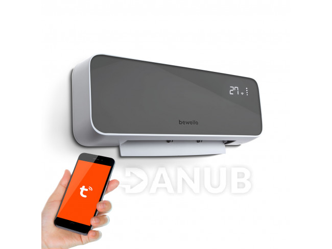 Smart fali hősugárzó - 1000/2000W - Tuya - 220 - 240V - szürke