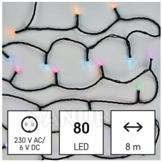 GoSmart LED karácsonyi lánc, 8 m, kültéri és beltéri, RGB, programok, időzítő, wifi
