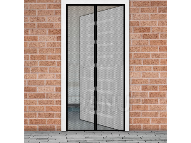 Szúnyogháló ajtóra - mágneses - 100 x 210 cm - fekete