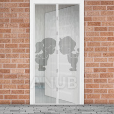 Szúnyogháló ajtóra - mágneses - 100 x 210 cm - fiú + lány