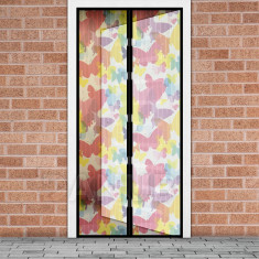 Szúnyogháló ajtóra - mágneses - 100 x 210 cm - színes pillangók