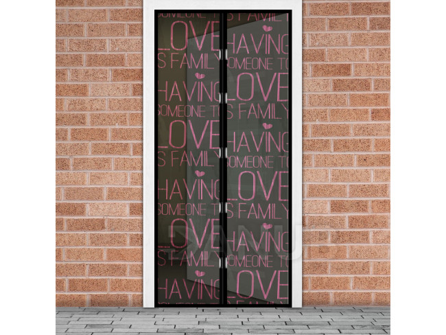 Szúnyogháló ajtóra - mágneses - 100 x 210 cm - ,,love"