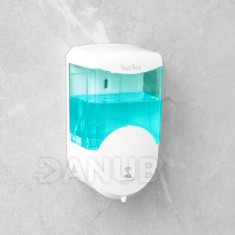 Automata szappanadagoló - 600 ml - falra - elemmel működő - fehér 