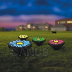 Leszúrható LED szolár - virágok - színes - fekete - műanyag - 360 cm