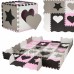 SPRINGOS Habszivacs puzzle formák - 150x150cm - szürke, rózsaszín, fekete
