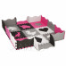 SPRINGOS Habszivacs puzzle formák - 120x120cm - szürke, rózsaszín, fekete