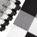 SPRINGOS Habszivacs puzzle négyzetek - 179x179cm - fehér, szürke, fekete