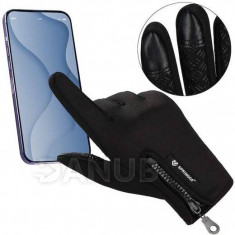 Univerzális téli kesztyű érintőképernyős telefonokhoz, M méret, fekete