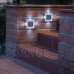 LED-es leszúrható / fali szolár lámpa - négyzet alakú, fém - hidegfehér - 10 x 10 x 2,5 (+11) cm